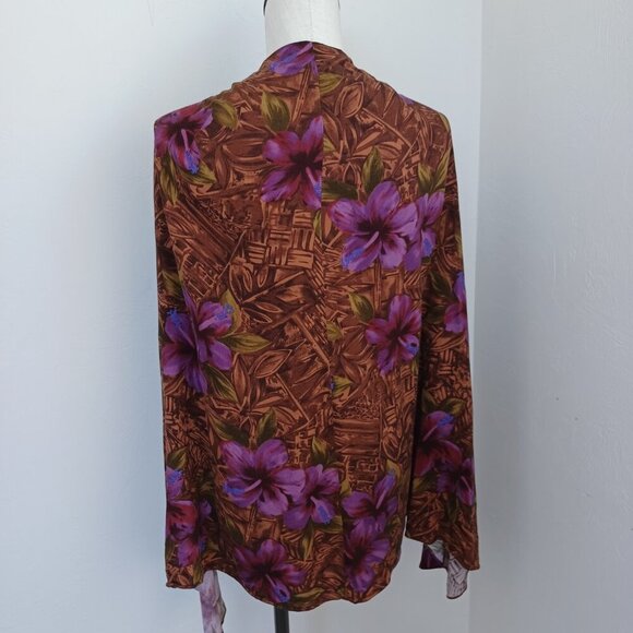 Hilo Hattie Wrap Cover Up Hawaiian Tropical Print Tie Front Womens One Size - Picture 8 of 14